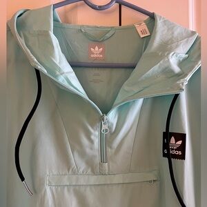 Adidas light blue windbreaker
